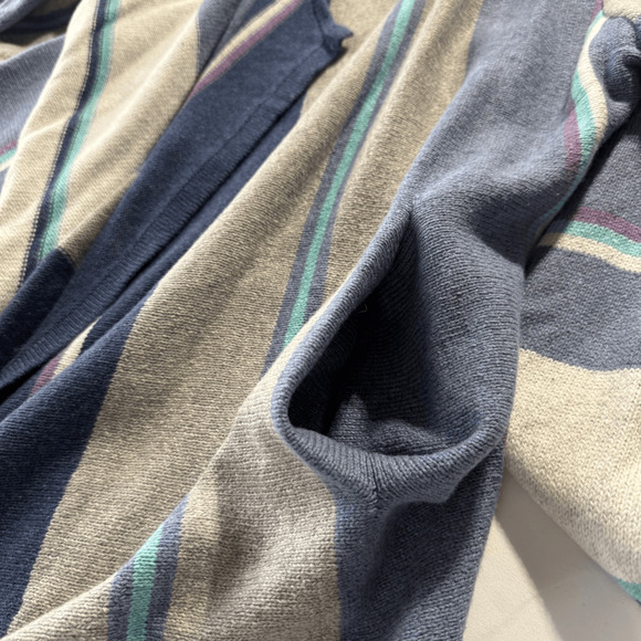 J. Jill Womens Cardigan Sweater Size L Long Line Stripes Blue NWT Coastal - Picture 6 of 9